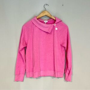 J. Crew woman’s hot pink sweater size small button detail off the shoulder style